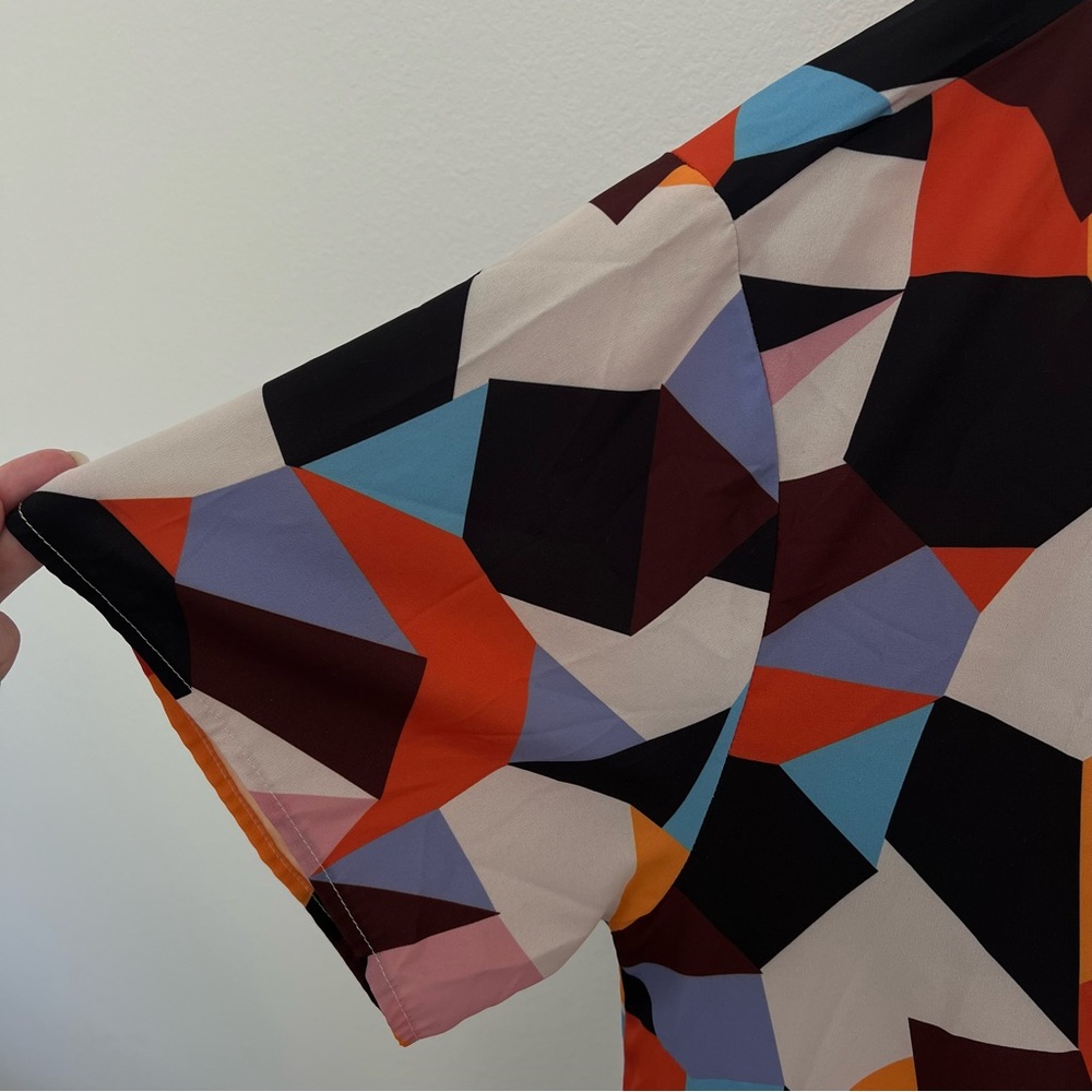 Colorful Geometric Button-Up Dress - Picture 3 of 4